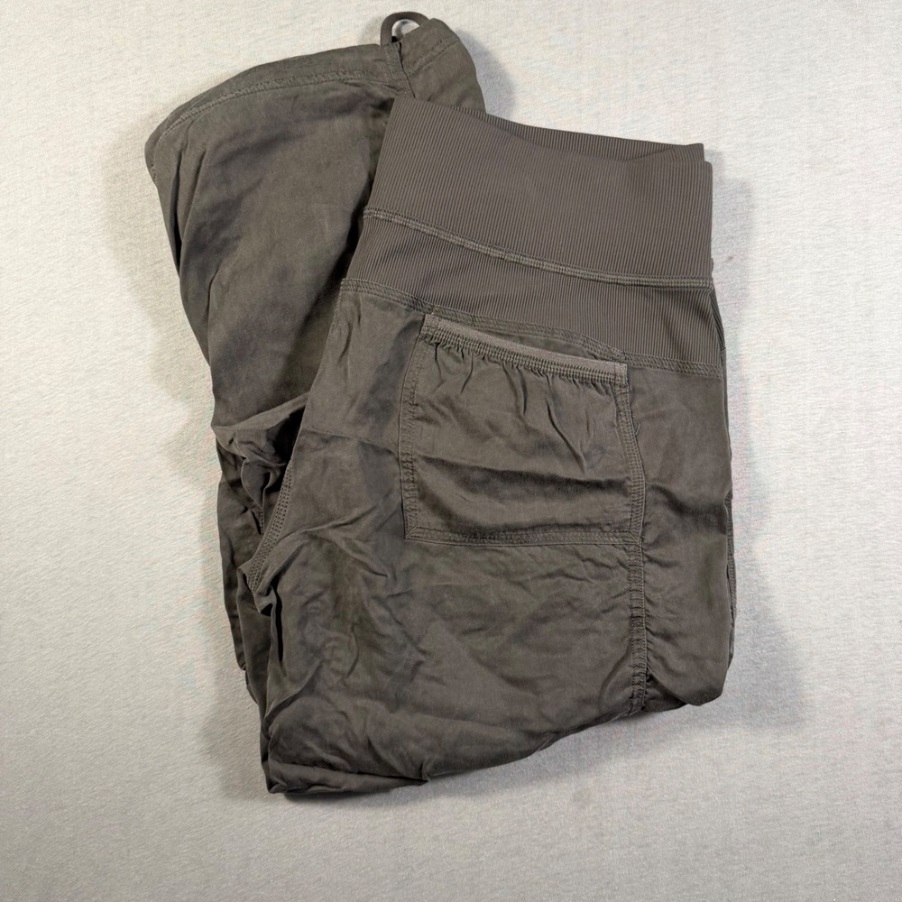 Lululemon Dance Studio Crop Pants Gray Ruched Drawcord Hem Size 8